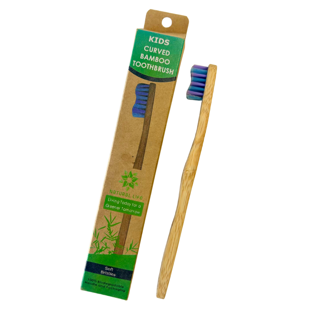 Kids Curved Bamboo Toothbrush - Soft Bristles