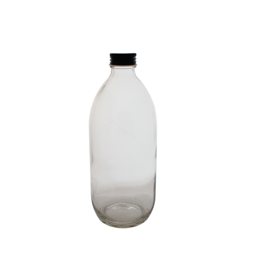 500ml Clear Glass Bottle with Lid