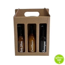 Load image into Gallery viewer, 3 x Labelled 200ml Amber Glass Bottles Gift Box (unfilled)
